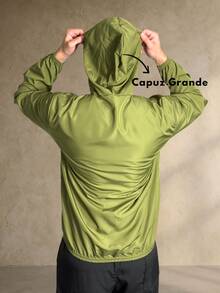 Men's Windbreaker Jacket, Waterproof, Plain, Thermal, Cold Weather, Super Lightweight, High Neck, Basic, Running, Cycling, Hiking, Motorcycling, Black, Blue, Green, White, Gray, Autumn/Winter, Loose Fit, Zipper - 橄欖綠 - 查看 4