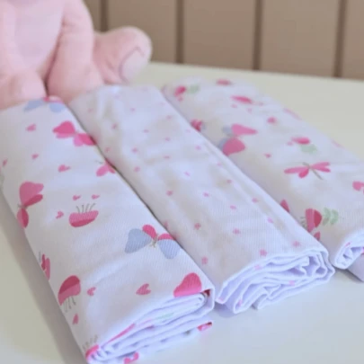 Kit 3 Cueiros 80x50 Macio Ideal Para Bebê Menino Menina Bublim Enxoval do Bebê Presente Chá revelação