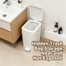 Space-Saving Foot Pedal & Press Dual-Opening Trash Can Large Capacity Kitchen/Bathroom Wastebasket Durable Indoor Compost Bin Home Storage Box, Hands-Free Step And Push Operation With Space-Saving Slim Profile, Odor-Control Lid Design, Multipurpose Use For Kitchens, Bathrooms, Laundry Rooms, Offices, Dorms, RVs, Pet Areas And Nurseries, Easy-Maintain Construction, Ideal For Holiday Hosting, Halloween Parties, Thanksgiving And Christmas Entertaining, Gift-Ready Home Organization Solution