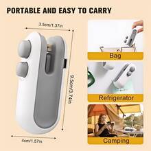 Mini Snack Bag Sealing Machine, Food Storage Sealing Machine, Portable Sealing Machine.Cut And Seal 2 In 1, With A Chip Cutter.USB Rechargeable Sealing Machine, Two Functions, Dual-Purpose Bag Sealing/Bag Opening, With Magnetic Suction At The Bottom, Can Be Used As Refrigerator Stickers, Suitable For Household Hot Fans, Sealing Machines, And Thermal Vacuum Sealing Machines.