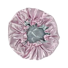 1pc Reversible Silk Satin Sleep Cap, Adjustable Sleeping Hat Hair Sleep Cap - Grey - View 5