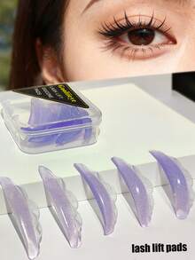 10pcs/5 Pairs Set Of Grape Purple Self-Adhesive Transparent Eyelash Extension Pads, Keratin Eyelash Extension Curlers, Silicone Eyelash Curler, Makeup And Beauty Eyelash Enhancement Tools, Disposable Eyelash Extension Pads - Mauve Purple - View 1