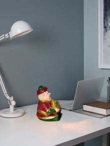 1pc Eid Crescent Moon & Star Figurine, Living Room/Study Desk Decor, Valentine's Gift, Bedroom Desk Cute Decoration, Office Desk Accessory, ABS Resin Statuette, Home Decor, Gift, Ramadan - Multicolor - View 4