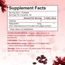 1pcs/2pcs/3pcs Gwynne Astaxantina 12 Mg,astaxantina Antioxidant From Fresh Haematococcus Pluvialis,apoya La Salud Ocular, Articular Y Cutánea,120 Cápsulas - 3 piezas - Ver 6