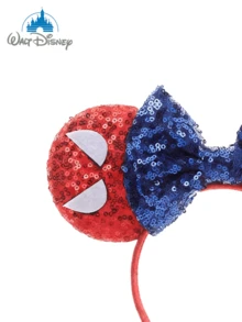 1pc Cartoon Spider-Man Ear Headband, Spider Web Shaped Headpiece, Spider-Man Cosplay Decorative Headwear, Cute Cartoon Minnie Mouse Ears, Glitter Bow Hair Accessory, Suitable For Parks And Various Occasions, Great Gift. This Minnie Mouse Ear Bow Headband Is Suitable For Men, Women And Couples. Head Accessories Hairband Beauty Home Hair Accessories - Random Styles - View 3