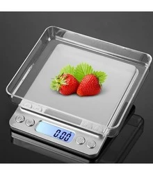 Mini báscula digital de bolsillo pesa hasta 3000 g - Plateado - Ver 1