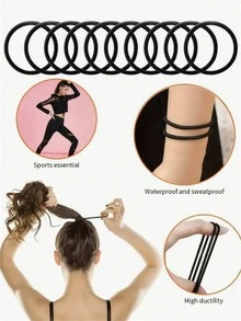 100 Stück/80 Stück/40 Stück/10 Stück Mehrfarbig, hochelastisch ohne Haare zu beschädigen, Frauen Straßen Lässig Stil, elegant hochelastisch, nahtlos und nicht zerstörend, geeignet für Frauen Pferdeschwanz binden, Schminken, Baden, Haarewaschen, Pendeln, Sport Urlaub, Schulveranstaltungen, Haargummis, Haargummibänder, Scrunchies, Haarseile, Haargummis - Schwarz - Übersicht 3