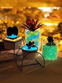 1000/500pcs Luminous Garden Pebbles Stones, Colorful Glow Stones, For Garden Lawn Courtyard, Home Outdoor Walkway Corridor And Aquarium Decoration, Luminous Stones Perfect For Fish Tank, Path, Flower Bed, Potted Plant, Driveway DIY Design, Home Decor (Color Style Random) - Multicolor - View 9