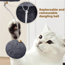 Butterslay 23.5″ 2-Level Cat Tree With Wide Top Perch & Cat Condo & Natural Sisal Scratch Posts For Small/Medium Cats - Dark Grey - View 6