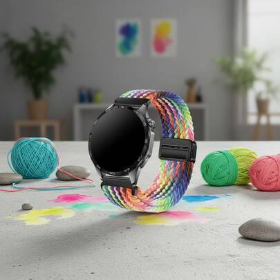 18/20/22mm Elastic Nylon Strap For Garmin Venu 4/3/2/Sq 2/Forerunner 255/265/245/955/Vivoactive 4/4S Sports Band Unisex,For Apple Watch 38/40/41/42/44/45/49mm Series 9/8/7/SE 2/Ultra 2 Sports Elastic Strap