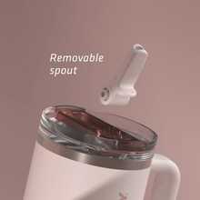STANLEY - The  ProTour Flip Straw Tumbler 40 OZ Premium Stainless Steel Insulated Mug Sippy Cup Portable Water Bottle Large-Capacity Coffee Cup Water Cup With Handle And Straw, For Travel, Home, Office, Gift, Ice Drinks And Hot Drinks 10-12486 Christmas Gift New Year Gift 10-12486-003 - 1052 玫瑰石英 - 查看 4