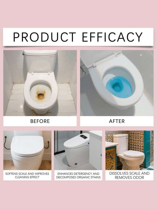 24pcs/Pack Household And Commercial Toilet Cleaner, With Odor Removal And Stubborn Stain Removal Functions, Making Your Daily Life More Elegant.