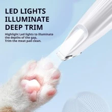 1个宠物USB剃毛器，静音电动修剪器，带LED灯，宠物爪子修剪器，适用于修剪猫狗毛发、耳毛、眉毛和私处毛发。 - 彩色 - 查看 5