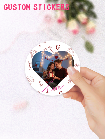 4cm Custom Stickers, 30pieces, Easy To Apply And Remove, Durable, Suitable For Bouquet Wrapping, Gift Wrapping, Couple Tags, Etc., Convenient For Marking And Packaging. Stickers---Custom Stickers