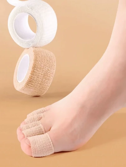 1/2/4 pièces Bandage de friction pour les orteils 4m, Ruban anti-friction extensible en non-tissé kaki auto-adhésif, Convient pour les orteils, les doigts, les talons hauts, les chaussures  pour hommes et femmes