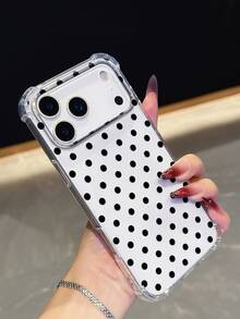 1 Ốp lưng điện thoại chấm bi đen "Polka Dot" | Ốp lưng bảo vệ chống rơi trong suốt - Tương thích với iPhone 17 Pro Max, Tương thích với Galaxy S24/S25 Plus/S23 Ultra/A16/A35/A25/A55, Pixel 9 Pro, Pixel 8, Pixel 7, Tương thích với Moto G85, Tương thích với Infinix Hot 50 Pro+ - Tối giản, Thích hợp làm quà tặng cho bạn bè và sử dụng cá nhân - Trong sáng - Xem 3