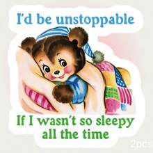 【趣味贴纸：总是犯困】趣味贴纸：总是犯困 - 乙烯基贴纸，图案为活泼的卡通兔子和色彩缤纷的花朵，文字为“Too Magical For You”（太神奇了，你做不到），非常适合贴在笔记本电脑、水瓶等物品上。贴纸用途广泛，可用于剪贴簿、笔记本电脑、Kindle、手机等。 - 彩色 - 查看 14