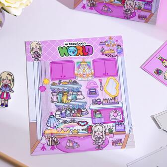 Toca Boca Cute Cartoon Creative Personalized Scene Decorative Stickers, Children's Stickers, Handmade DIY Decorative Stickers, Children's Toys