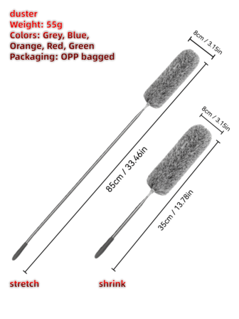 1ชิ้น แปรงปัดฝุ่นและเครื่องมือทำความสะอาดรถแบบยืดหดได้ - แปรงป้องกันไฟฟ้าสถิตย์สำหรับปัดฝุ่นแผงหน้าปัด, หน้าต่างและกระจกบังลม | ชุดทำความสะอาดรถยนต์แบบ All-In-One