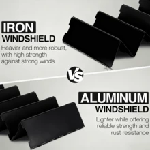 1个户外露营炉灶挡风罩，可折叠燃气炉挡风罩，便携式防风罩，适用于篝火、野餐、烹饪，黑色 - 彩色 - 查看 5