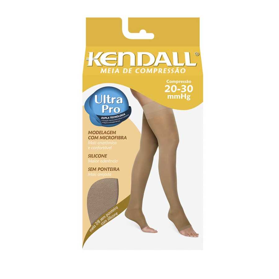 Meia Kendall 7/8 Com Silicone ALTA Compressão Sem Ponteira 1713 Casual-Confortável Inverno - Mel - Visão 1