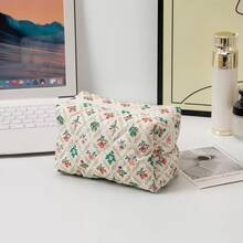 1 Pc Personalized Custom Embroidery Floral Bag Cosmetic/Storage/Toiletry Bag Light Convenient Large Capacity Versatile Embroidery Customization Ideal Gift For Girlfriend Family Classmates Sisters Suitable For Business Trips Vacations Bridesmaid Gifts Makeup Bag Personalized Gift For Her Bridesmaid Proposal Gift Cosmetic Bag Bachelorette Gift Bride Squad Party Favours,Office Decor,Elegant Living