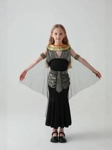 Girls' Holiday Party Costume, Egyptian Costume, French Costume, Charming Queen, Arabian Princess Costume - Multicolor - View 2