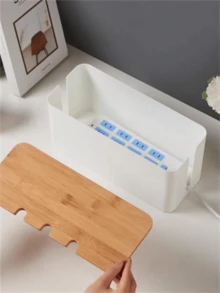 3/2/1 Hộp đựng cáp chống nước cỡ lớn/trung bình/nhỏ có nắp, hộp đựng ổ cắm sạc, thích hợp cho bàn làm việc văn phòng, ký túc xá, nhà ở, nhà bếp, hộp quản lý cáp ẩn - Nhiều màu - Xem 9