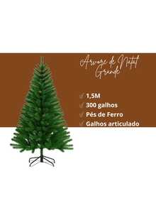 Árvore de Natal Verde 2,10m com 1000 Galhos Natalina Grande Decoração Elegante Luxuosa Casa Decorada - Arvores de Natal - Visão 6