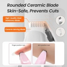 1个宠物USB剃毛器，静音电动修剪器，带LED灯，宠物爪子修剪器，适用于修剪猫狗毛发、耳毛、眉毛和私处毛发。 - 彩色 - 查看 6