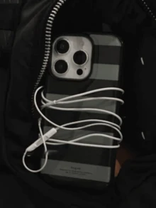 奢华穿孔漩涡粉棕条纹防震手机壳，兼容 17 Pro Max、12、13、14、15、16 Pro Max、14、15、16 Plus、17、11 - 綠色條紋 - 查看 6