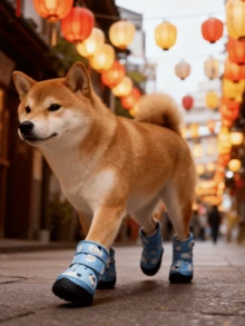 4pcs Dog Paw Protector Boots, Dog Snow Boots For Small Dogs, Chicken & Dog Print Pattern, Anti-Slip Dog Shoes, Pet Anti-Fall Shoes, Winter Warm Anti-Slip Sports Shoes, Hard Wood Floor Outdoor Walking Soles - Multicolor - View 8