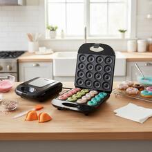 Mini Donut Make, 16-Hole Electric Doughnut & Pancake Machine With Non-Stick Surface, Includes Mini Oven Gloves & Brush - Xem 8