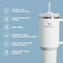 STANLEY - The  H2.0 ™ Tumbler 20 Oz Premium Stainless Steel Bottle Insulated Mug Cup Portable Water Bottle Large-Capacity Coffee Cup Water Cup With Handle And Straw, For Travel, Home, Office, Gift, Ice Drinks And Hot Drinks 10-10826 1196 - 1196 灰燼 - 查看 6
