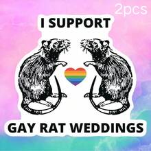 Tôi ủng hộ đám cưới chuột đồng tính - Hình dán trang trí quà tặng cầu vồng LGBTQ+ dành cho đám cưới chuột đồng tính - Hình dán trang trí laptop, bình nước, cốc, xe hơi, xe tải, cản xe, mũ bảo hiểm, điện thoại, tường, cửa sổ, đồ dùng làm sổ lưu niệm, hình dán vui nhộn, hình dán laptop, hình dán điện thoại Kindle - Nhiều màu - Xem 12