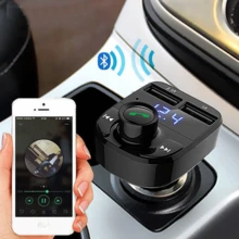 Reproductor MP3 con carga rápida para coche, pantalla LED para coche, reproductor Bluetooth para coche con cargador de teléfono móvil Adaptador USB para encendedor de cigarrillos, adecuado para cargar en el vehículo. - Negro - Ver 2