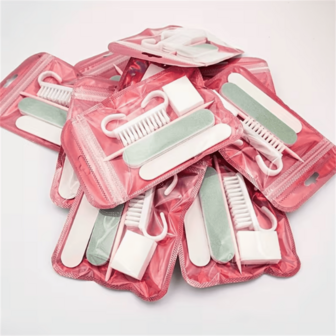 Of Mini Nail Files And Orange Dead Skin Stick Kit, Double-Sided Nail Files, Wooden Scissors, Cleaning Tools, Nail Clippers, Nail Brushes, Jewelry Making Polishing And Polishing Supplies