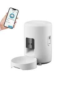 1个2升/67.64盎司自动宠物喂食器，智能WiFi可编程猫狗粮分配器，椭圆形设计，App控制，USB供电，适用于定时喂食 - 2公升 - 查看 10