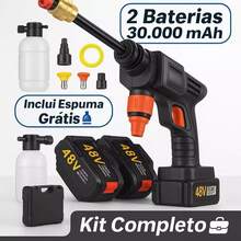 K Turbo Portable Pressure Washer With 3000mAh 48V Battery, 2 Batteries + Carrying Case - 黑色 - 查看 1