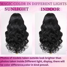 باروكة شعر برازيلي بكثافة 200% ولون طبيعي ذات موجات جسمية، مع إغلاق دانتيل بدون غراء 5*5 بوصة وباروكة دانتيل أمامية 13*4 و 13*6 بوصة، شعر بشري مخلوط، لون أسود، مع خط شعر مشذب مسبقًا وخصلات شعر صغيرة، جاهزة للارتداء فوراً بدون استخدام غراء، متوفرة بأحجام متعددة مناسبة للنساء، تحديث بدون الحاجة إلى غراء، ارتداء وانطلاق - طبيعي وأسود - مشاهدة 10