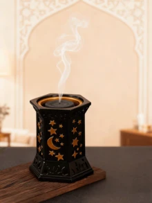1件/套创意星月造型香炉，中东节日风格，优雅树脂香座，阻燃香盒，家居装饰，房间装饰，瑜伽室，露营，花园，露台，经典烛光晚餐照明，装饰品 - 彩色 - 查看 10