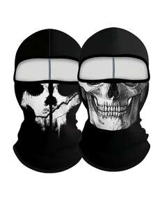 1 件男女通用秋冬弹力吸湿排汗摩托车骑行拉法帽颈套，适合户外活动、派对和角色扮演