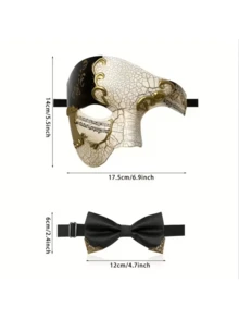 男士化装舞会服装道具，威尼斯风格化装舞会伴郎领结婚礼服装套装，情人节礼物，派对用品 - 彩色 - 查看 2