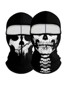 1 件男女通用秋冬弹力吸湿排汗摩托车骑行拉法帽颈套，适合户外活动、派对和角色扮演