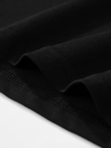 Kaos Pria Lengan Pendek Leher V Dalam Klasik untuk Musim Panas, Cocok untuk Olahraga, Kebugaran, dan Pakaian Sehari-hari - Hitam - View 11