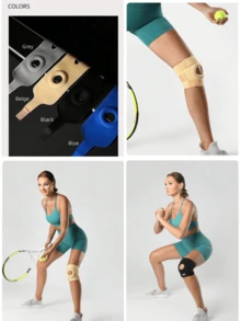 Adjustable Knee Pads, Unisex Patella Protector With Breathable Holes, Suitable For Hiking, Basketball, Cycling, Running And Other Sports - Multicolor - View 3