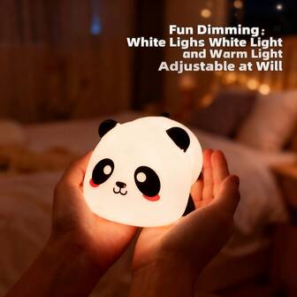 1pc Cute Panda Tap Lamp, Atmosphere Decorative Lamp, Desk Lamp For Study, Office, Bedroom Ambiance Light, Thanksgiving, Back To School, Birthday, New Year Gift For Family And Friends, LED Nightlight