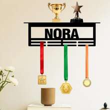 1pc Personalized Name Plate Holder With Trophy Display Rack, Customizable Plaque Holder, Metal Tray Award Holder, Custom Award Items