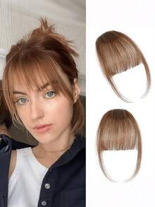 3D刘海夹式接发 - 逼真合成夹式刘海，适合日常佩戴，易于造型，外观自然，打造更丰盈蓬松的秀发，多功能女士发饰，爪夹，发夹，发卡，假发片，头部饰品，发卡 - 彩色 - 查看 2