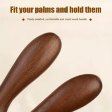 1Pc Head Meridians Massage Comb Copper Wood Meridians Comb Needling Guasha Scalp Relax Tools - Redwood - View 7